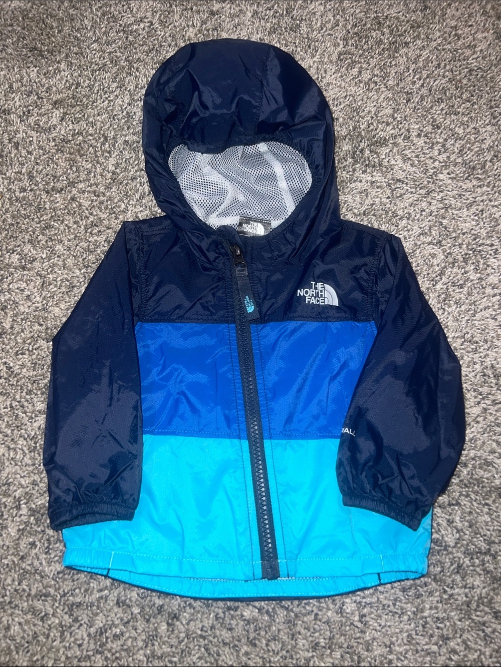 The North Face Kids Tri-Tone Blue Hooded Windbreaker